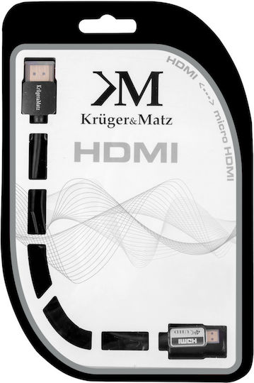 Kruger & Matz Cable HDMI male - micro HDMI male 3m Μαύρο