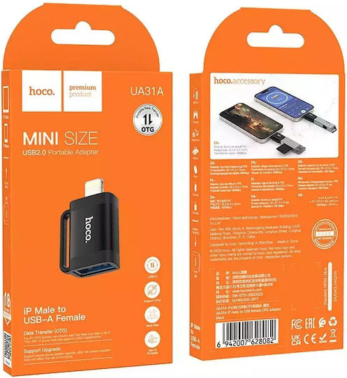 Hoco Convertor Lightning / USB-A masculin în Lightning / USB-A masculin 1buc