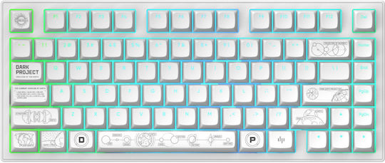 Dark Project ALU81A Ασύρματο Gaming Μηχανικό Πληκτρολόγιο 75% με RGB φωτισμό (Αγγλικό UK) Λευκό