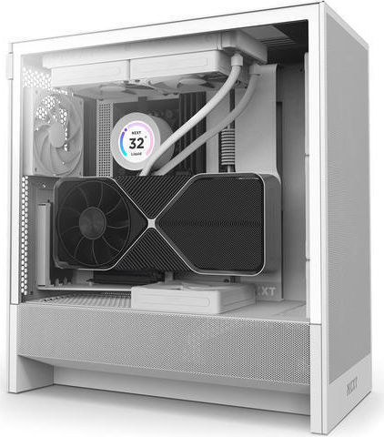 NZXT H5 Flow Gaming Midi Tower Κουτί Υπολογιστή με Πλαϊνό Παράθυρο Λευκό