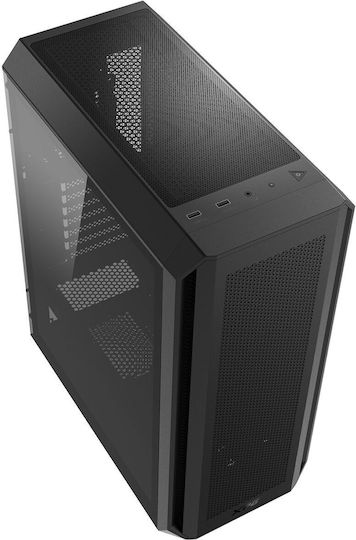 Adata Valor Air Plus Gaming Midi Tower Κουτί Υπολογιστή με Πλαϊνό Παράθυρο και ARGB Φωτισμό Μαύρο