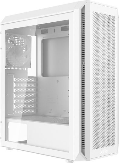 Adata Valor Air Plus Gaming Midi Tower Computer Case with Side Window and ARGB Lighting White