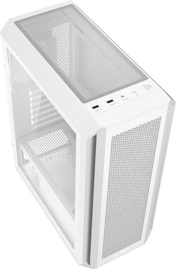Adata Valor Air Plus Gaming Midi Tower Computer Case with Side Window and ARGB Lighting White