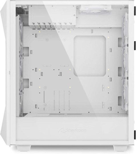 Sharkoon REV300 Gaming Full Tower Κουτί Υπολογιστή με Πλαϊνό Παράθυρο και RGB Φωτισμό Λευκό