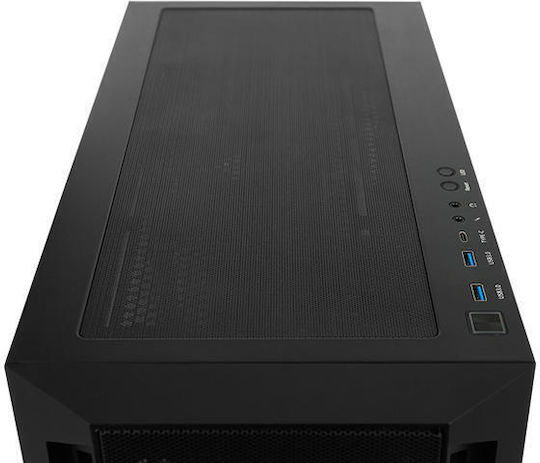Chieftec Apex Lumo Gaming Midi-Turm Computergehäuse mit Seitenfenster und RGB-Beleuchtung Schwarz