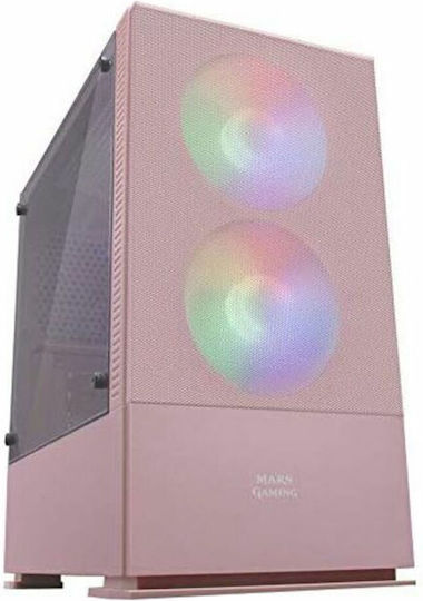 Mars Gaming MCZ Compact Gaming Midi-Turm Computergehäuse mit Seitenfenster und RGB-Beleuchtung Schwarz