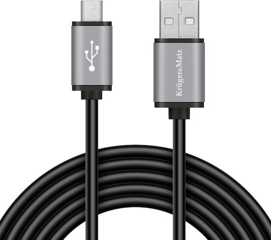 Kruger & Matz Regulär USB 2.0 auf Micro-USB-Kabel Schwarz 1m (KM1235) 1Stück