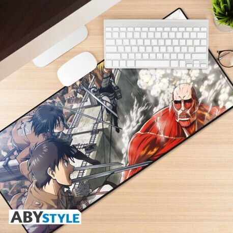 Attack On Titan Eren Vs Colossal Titan Mousepad Xxl