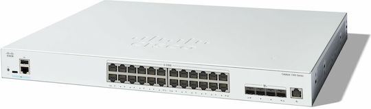 Cisco Catalyst 1300 Managed Switch with 24 Gigabit (1Gbps) Ethernet Ports and 4 SFP Ports