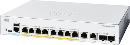 Cisco Catalyst C1200-8FP-2G Verwaltet L2 Switch mit 10 Ports Gigabit (1Gbps) Ethernet und 2 SFP Ports