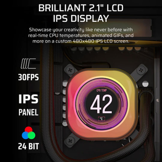 Corsair iCUE Link Titan RX RGB LCD Wasserkühlsysteme AIO CPU mit 2 Lüfterabmessung 120mm
