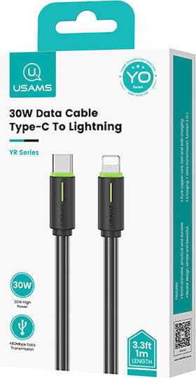 Usams USB-A to Lightning Cable 30W Black 1m (SJ735USB01)