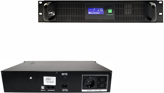 MPL 2U-2000-LCD UPS Line-Interactive 2000VA 1200W με 2 Πρίζες