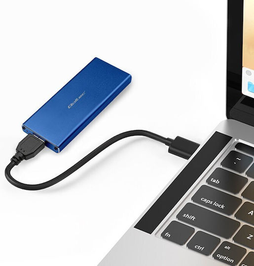 Qoltec Case for Hard Drive M.2 SATA III with Connection USB 3.0 Blue
