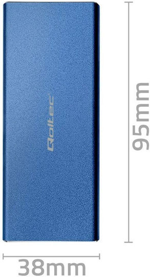 Qoltec Case for Hard Drive M.2 SATA III with Connection USB 3.0 Blue