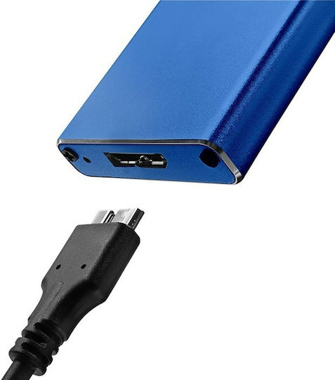 Qoltec Case for Hard Drive M.2 SATA III with Connection USB 3.0 Blue
