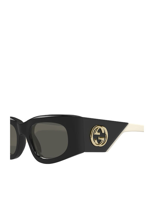 Gucci Γυναικεία Γυαλιά Ηλίου με Μαύρο Κοκκάλινο Σκελετό και Γκρι Φακό GG1664S 001