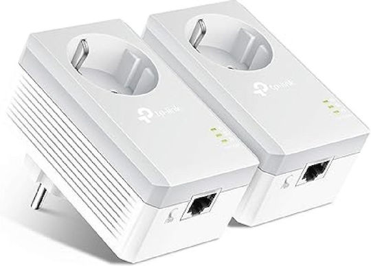 TP-LINK TL-PA4010P KIT v6 Powerline Double Wired with Passthrough Socket and Ethernet Port