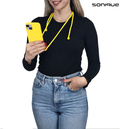 Silicone Case with Lanyard Carryhang Sonique Xiaomi Redmi 14c 4g Poco C75 4g Redmi A4 5g Yellow