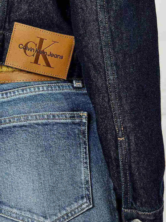 Crop Γυναικείο Τζιν Μπουφάν Μπλε
