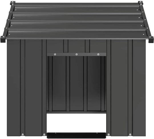 vidaXL Къщичка за Куче Металик За Външно Ползване Сив 85x107x81см