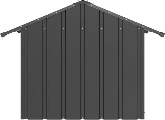 vidaXL Къщичка за Куче Металик За Външно Ползване Сив 85x107x81см