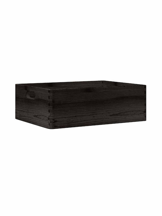 vidaXL Wooden Storage Box with Lid Black 40x30x13cm 1pcs