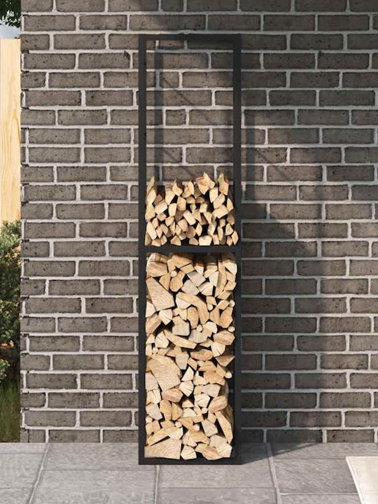 vidaXL Ξύλινο Ράφι Αποθήκευσης Ξύλων 50x30x209cm Μαύρο