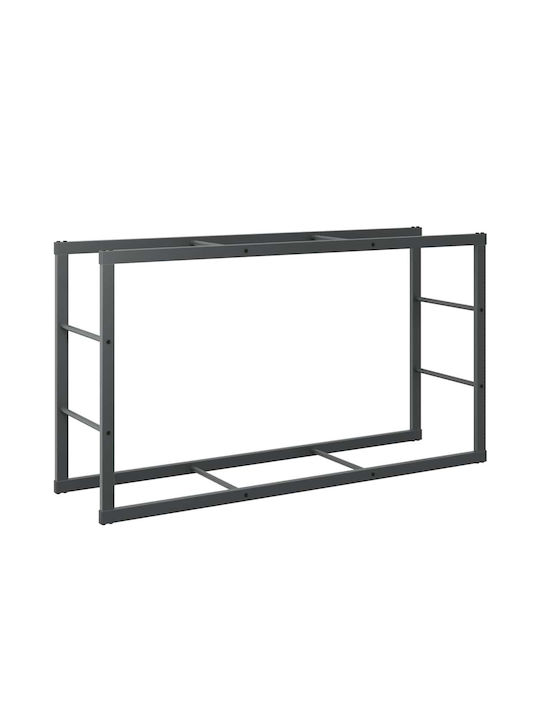 vidaXL Lemn Raft Depozitare lemne 110x30x61cm Negru