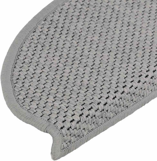 Vidaxl Stair Tread Mats Self-Adhesive 30 Pieces Sisal Look Silver 65x21x4 cm Silver