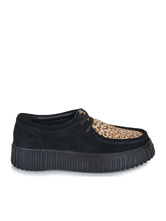 Torhill Bee Women's Suede Oxford Shoes Black