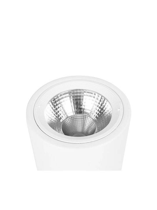 GloboStar Round Metallic Recessed Spot with Integrated LED and Warm White Light White 1pcs