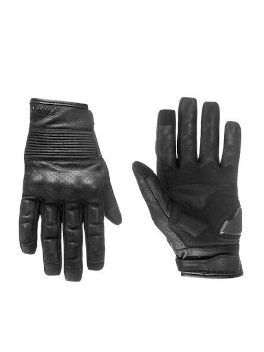 Pando Moto Onyx Καλοκαιρινά Ανδρικά Γάντια Μηχανής Δερμάτινα Μαύρα