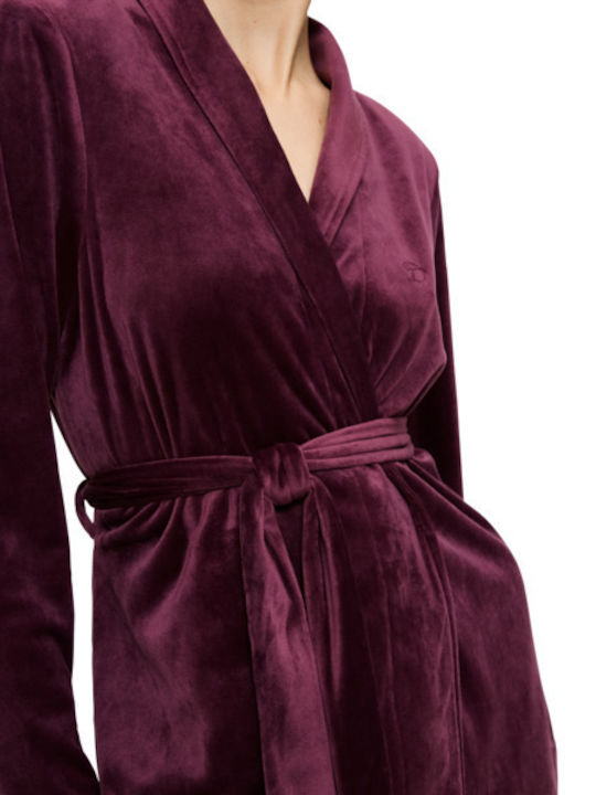 Triumph Winter Women's Velvet Robe Burgundy