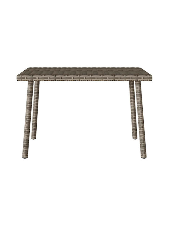 Sitting Room Outdoor Free Standing Rattan Table Gray 60x40x37cm