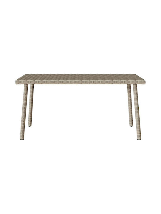 Sitting Room Outdoor Free Standing Rattan Table Light Grey 80x40x37cm
