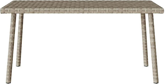 Sitting Room Outdoor Free Standing Rattan Table Light Grey 80x40x37cm