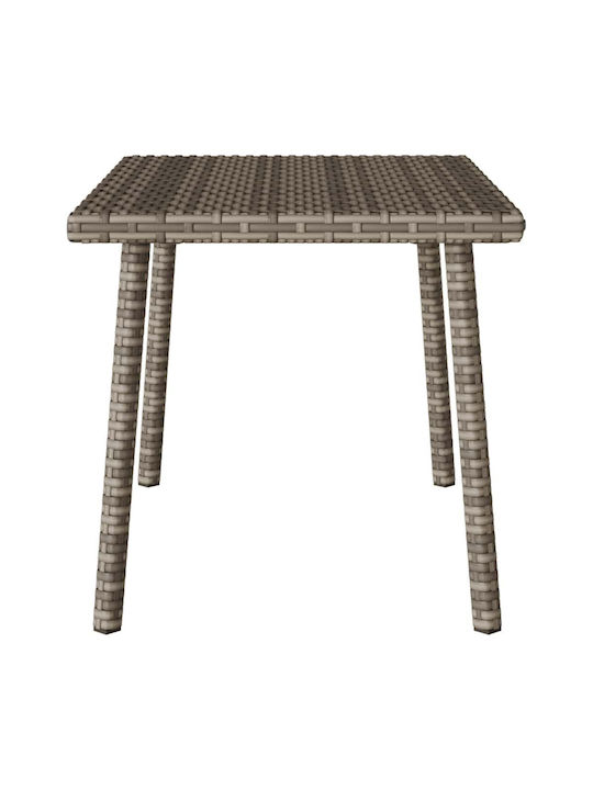 Sitting Room Outdoor Free Standing Rattan Table Gray 60x40x37cm