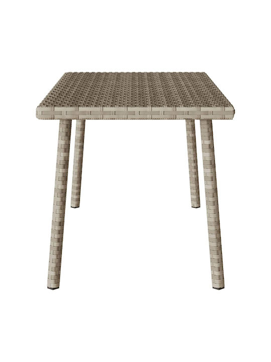 Sitting Room Outdoor Free Standing Rattan Table Light Grey 80x40x37cm