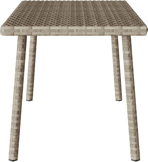Sitting Room Outdoor Free Standing Rattan Table Light Grey 80x40x37cm