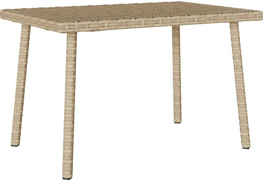 Tisch für kleine Außenbereiche Rattan Stabil Beige 60x40x37cm