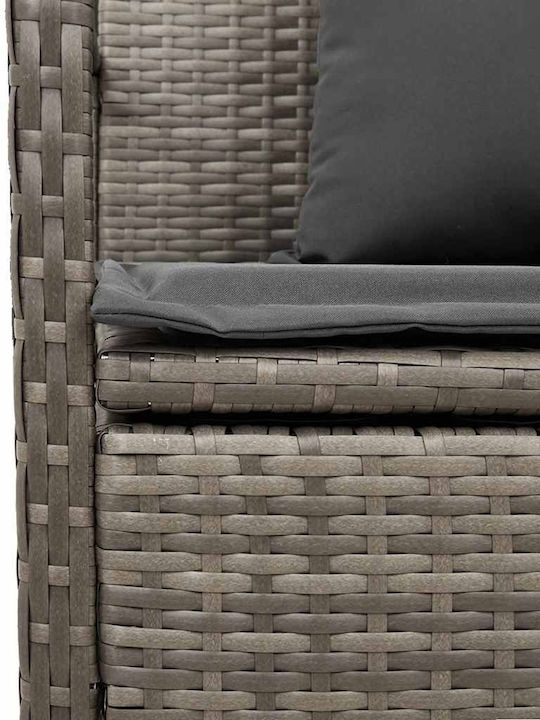 Bank Außenbereich Rattan mit Truhe und Kissen