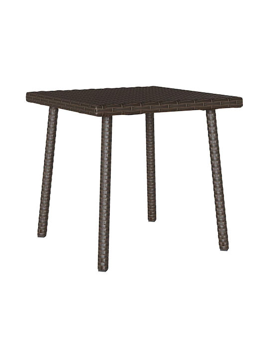 Sitting Room Outdoor Free Standing Rattan Table Brown 40x40x37cm