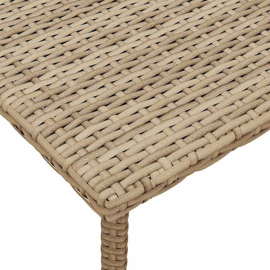 Tisch für kleine Außenbereiche Rattan Stabil Beige 60x40x37cm