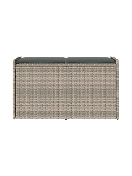 Outdoor Bench Rattan with Chest and Cushions 95x39.5x57cm