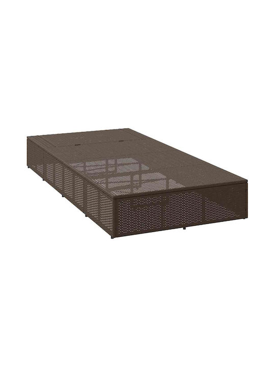 Градински и басейнови шезлонги Rattan с Кафява Възглавница 210x100x28см