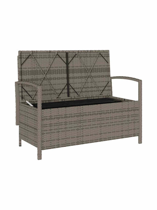 Bench Outdoor Rattan with Chest and Pillows
