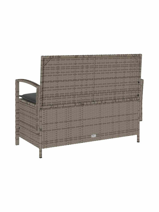 Bank Außenbereich Rattan mit Truhe und Kissen