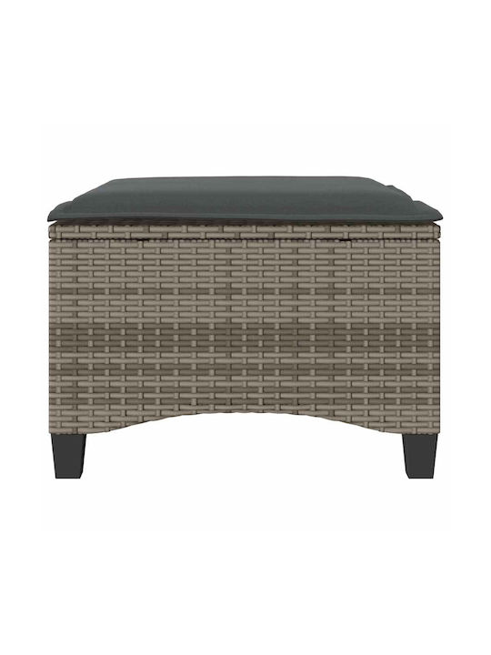 Băncuțe De Grădină Cub Pentru Exterior Rattan Cu Pernă Gri 2 Buc 55x55x36cm