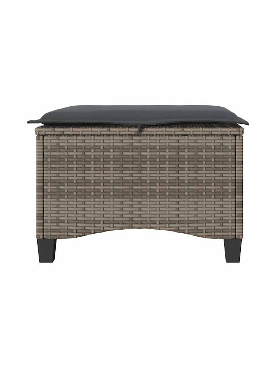 Băncuțe De Grădină Cub Pentru Exterior Rattan Cu Pernă Gri 2 Buc 55x55x36cm